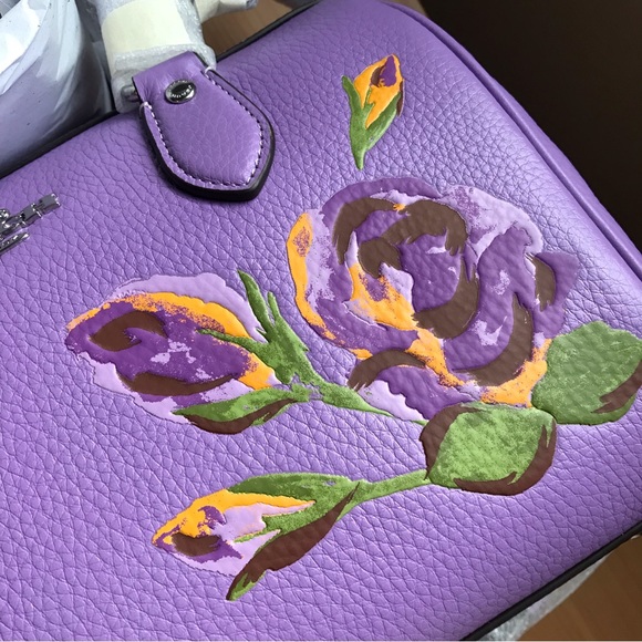 🌸🌿 Coach Rowan Satchel With Rose Print - Picture 12 of 14